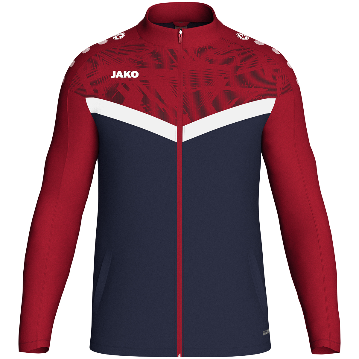 JAKO Polyesterjacke Iconic marine/chili rot XXL